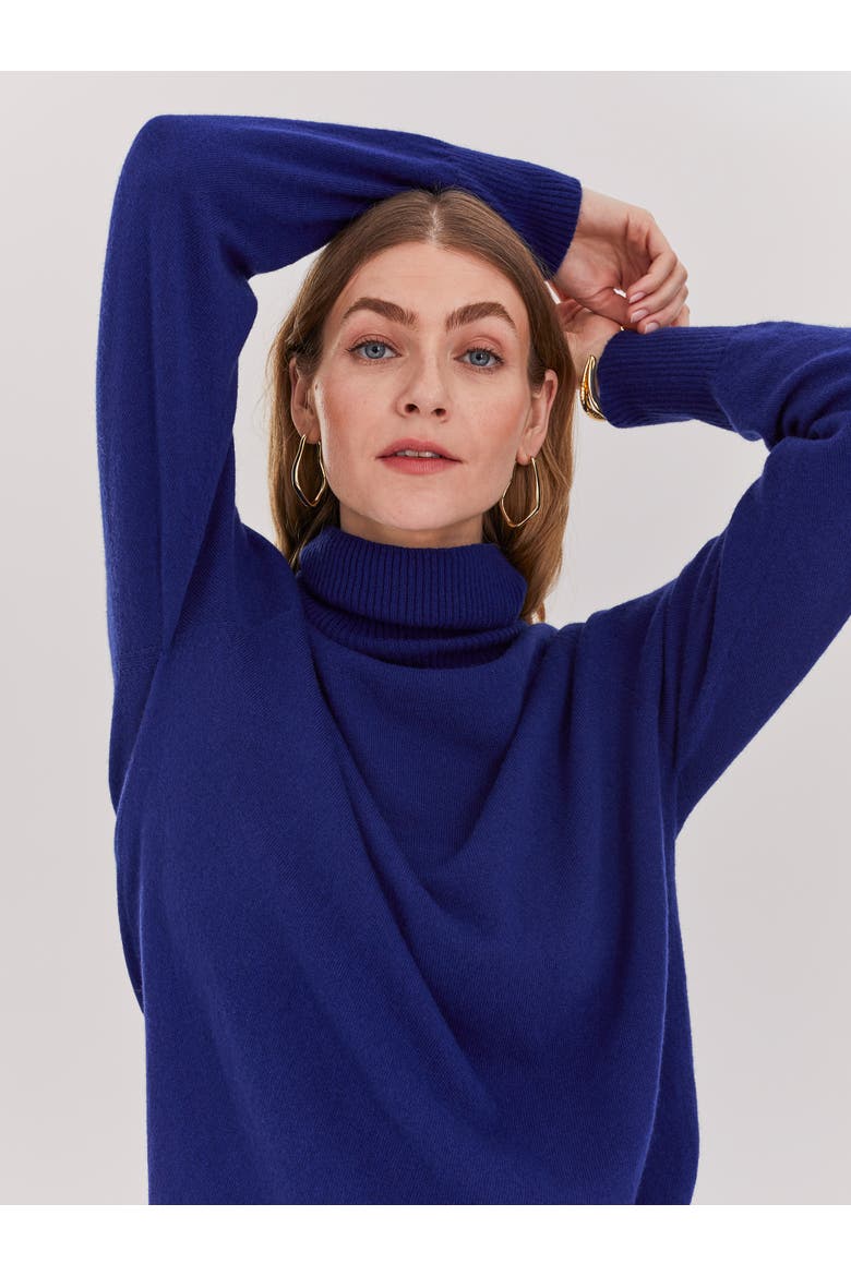 Geelong Wool Slouch Turtleneck Sweater, Main, color, BLUE INK