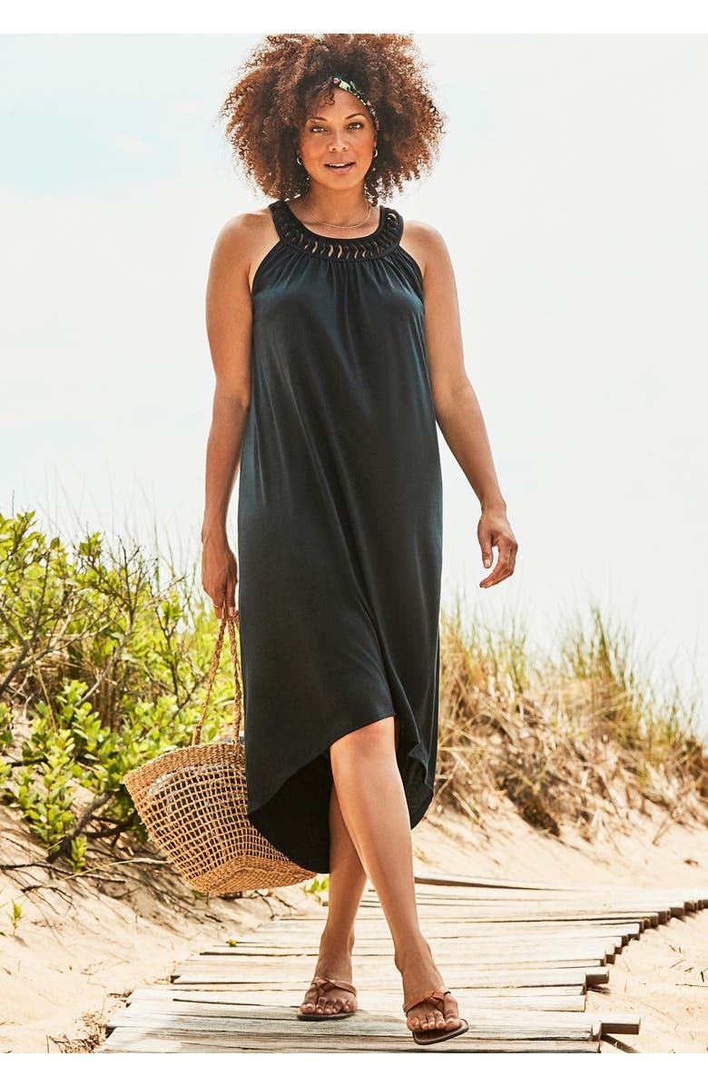 Swimsuits for All Margarita High Low Cover Up Dress, Alternate, color, Black