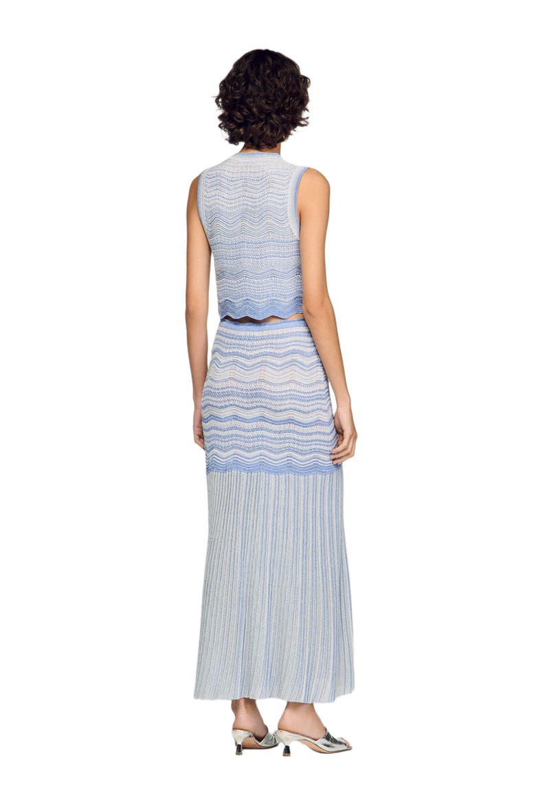 Cropped decorative knit top, Alternate, color, Sky blue