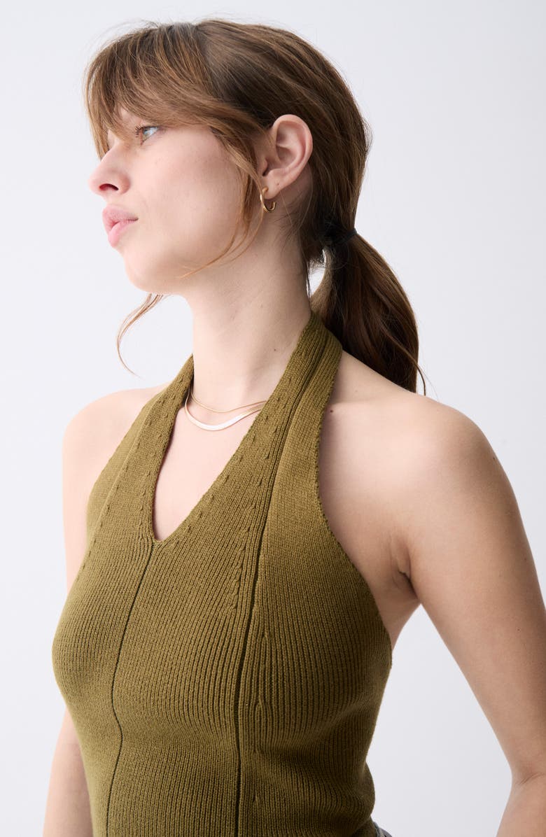 DELUC Belmonte Halter Sweater, Alternate, color, Army
