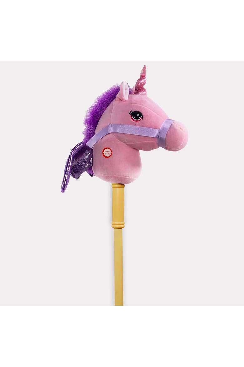 28 Inch Unicorn Stick Horse with Sound Toy, Main, color, Multicolored