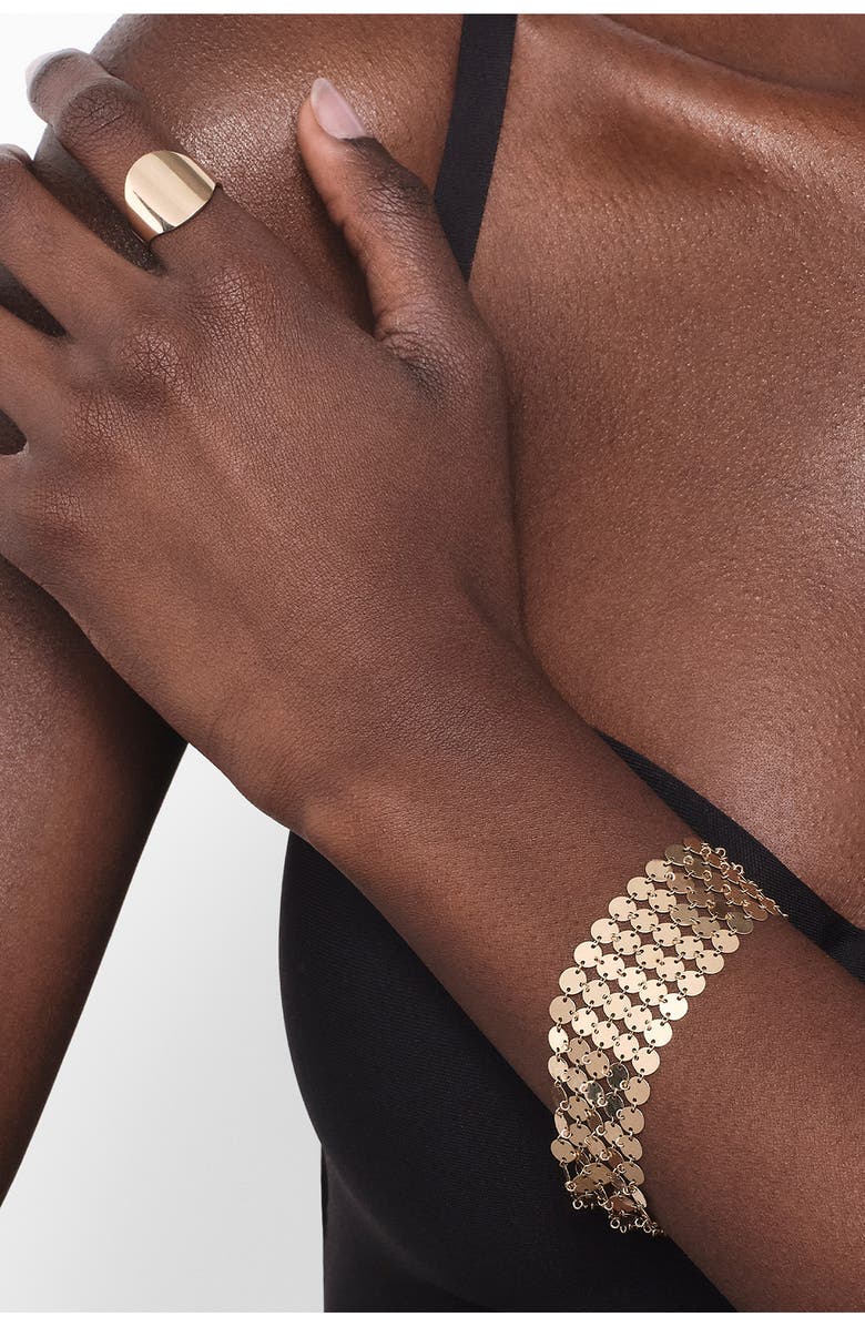 LANA Chainmail 5-Row Bracelet, Alternate, color, Gold