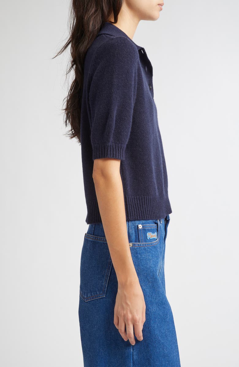 Marni Mending Logo Cashmere Sweater, Alternate, color, 00B80 Ink