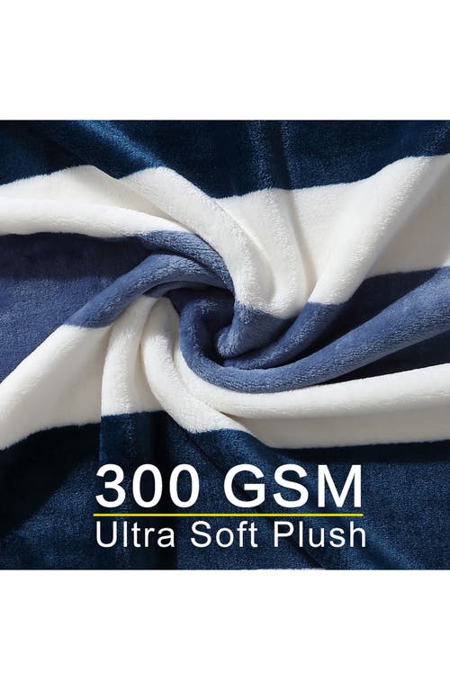 Nautica Awning Stripe Blanket In Blue