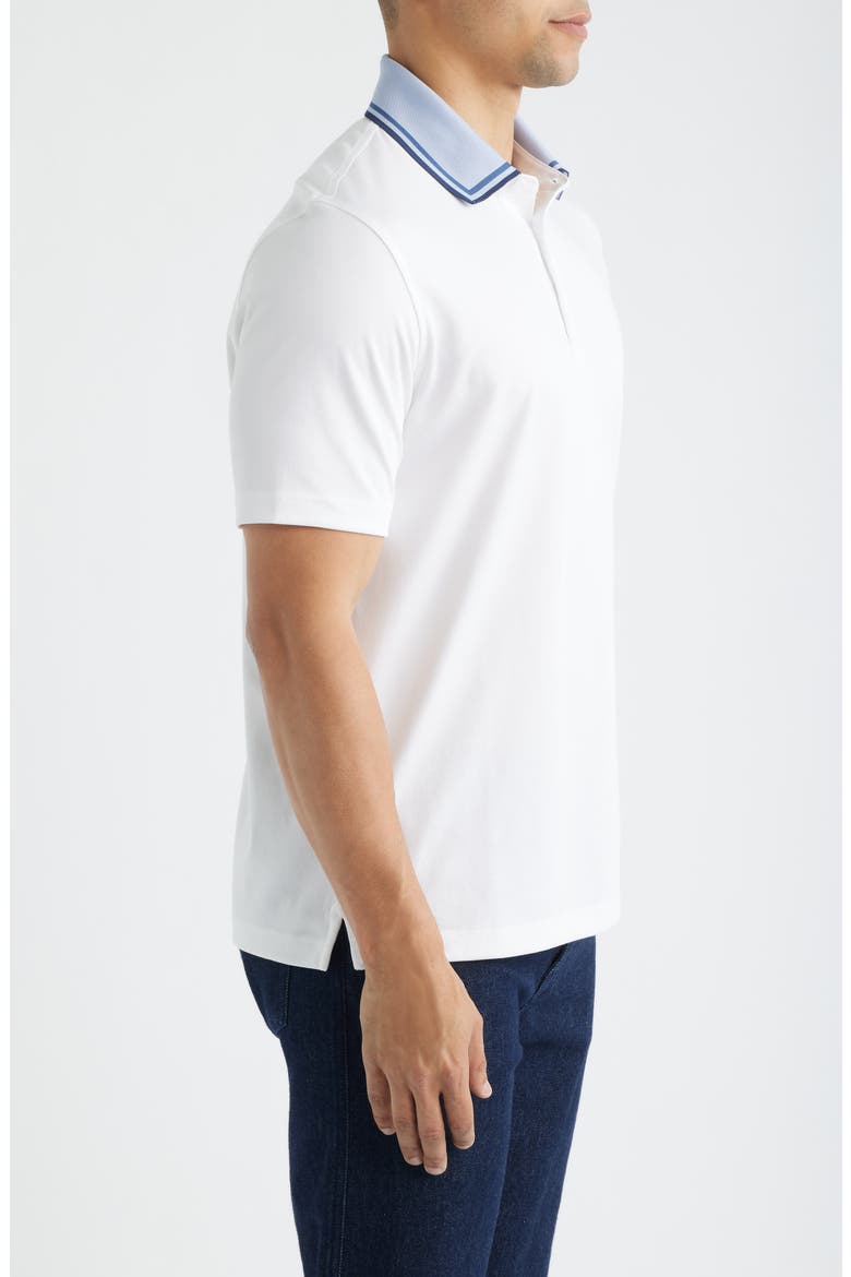 Tipped Contrast Collar Polo, Alternate, color, WHITE