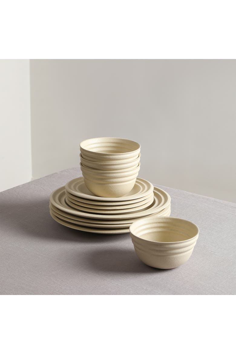 Zen Stoneware 24-Piece Dinnerware Set, Alternate, color, Beige