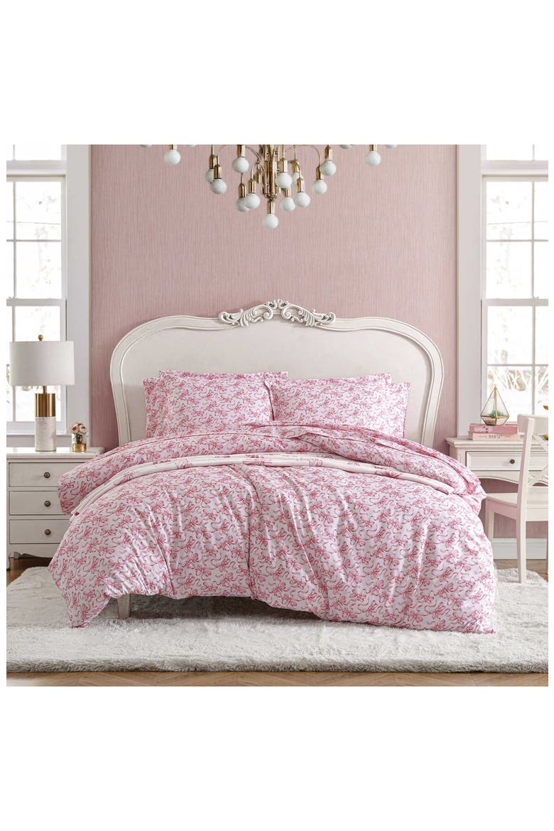 Ballet Bows Duvet Cover & Sham Set, Alternate, color, PINK