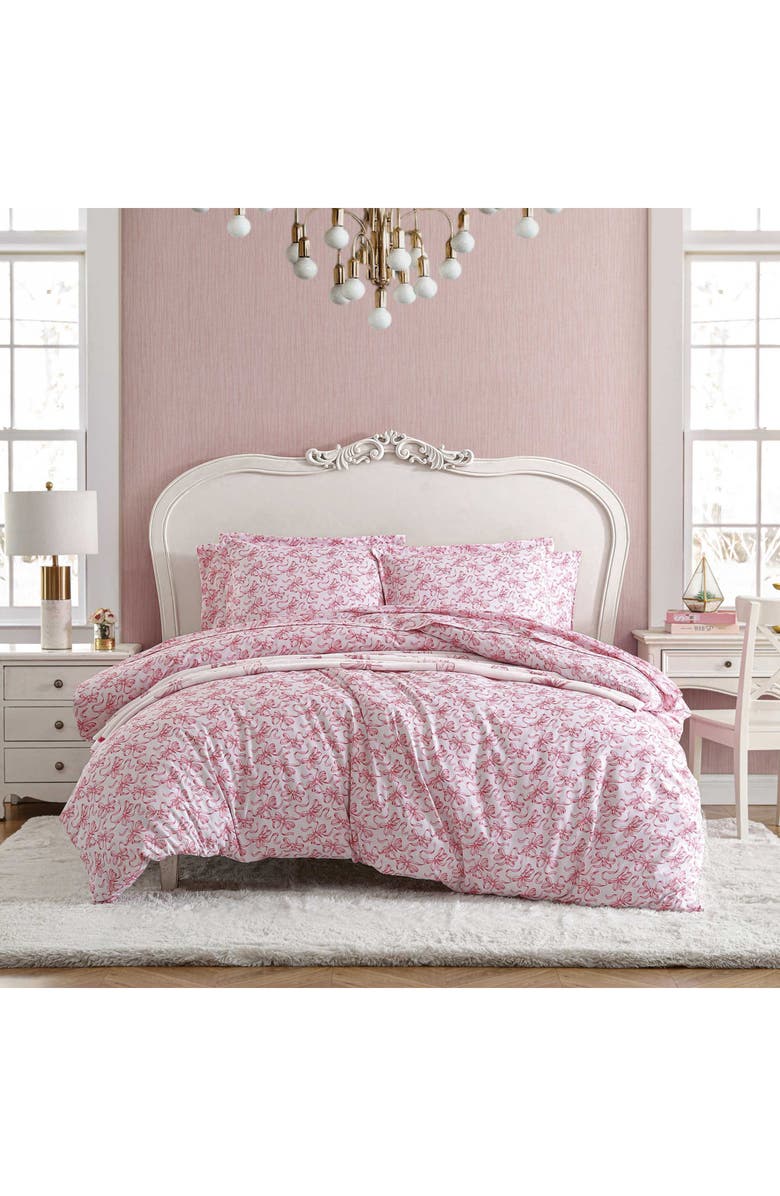 Betsey Johnson Ballet Bows Duvet Cover & Sham Set, Alternate, color, Pink