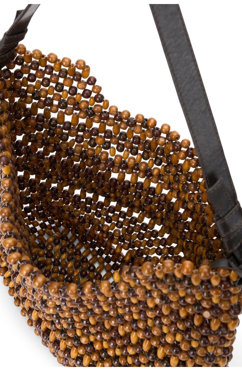 STAUD Drift Wood Bead Shoulder Bag, Alternate, color, Multi Wood Beads