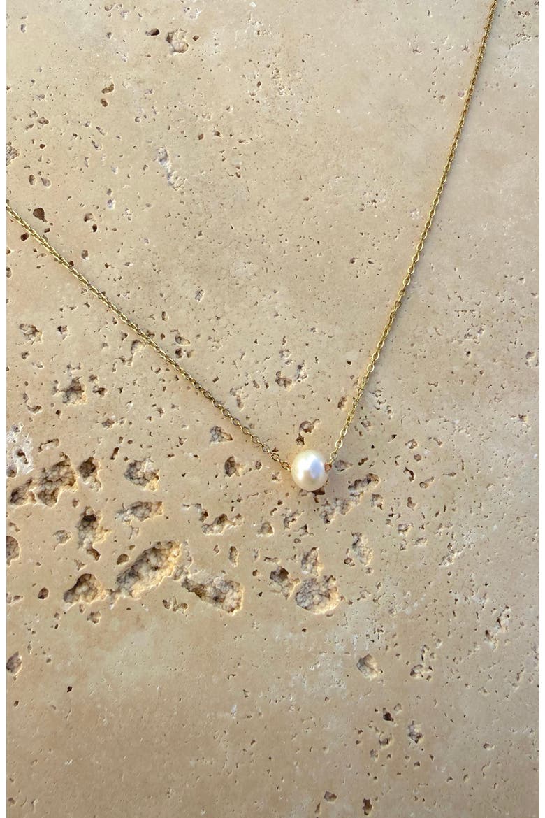 Freshwater Pearl Pendant Necklace, Alternate, color, GOLD/ WHITE