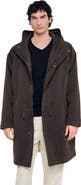 SANDRO Oversized cotton and wool parka