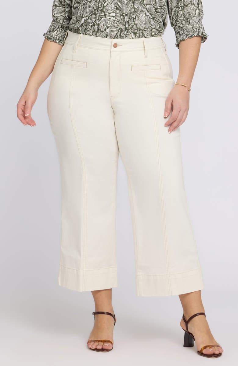 NYDJ Teresa Seamed Ankle Wide Leg Jeans, Main, color, Vintage White