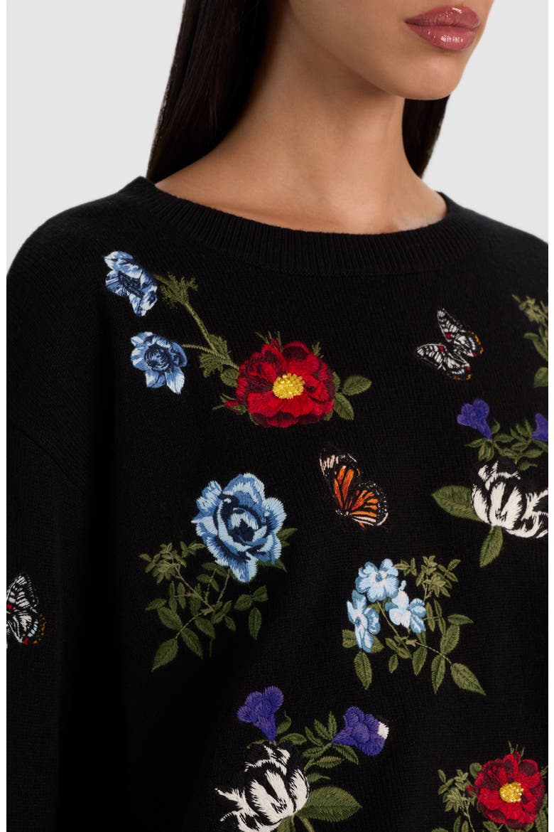 Teanna Embellished Crewneck Sweater, Alternate, color, BLACK MULTI