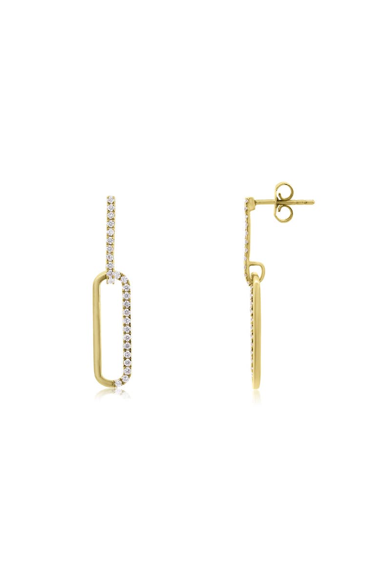 The Lovery Fine Jewelry Lab Grown Diamond Paperclip Earrings, Main, color, Yelllow Gold