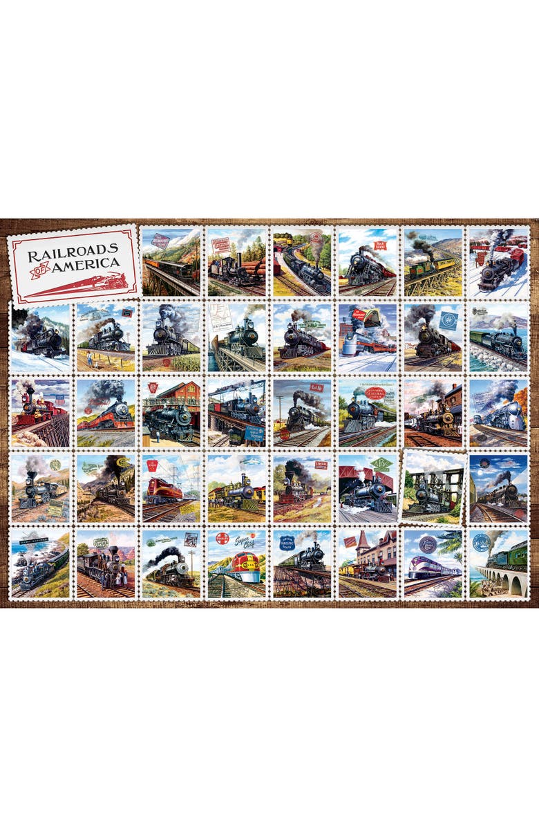 Cobble Hill Railroads Of America 1000 Piece Puzzle, Alternate, color, Multicolored
