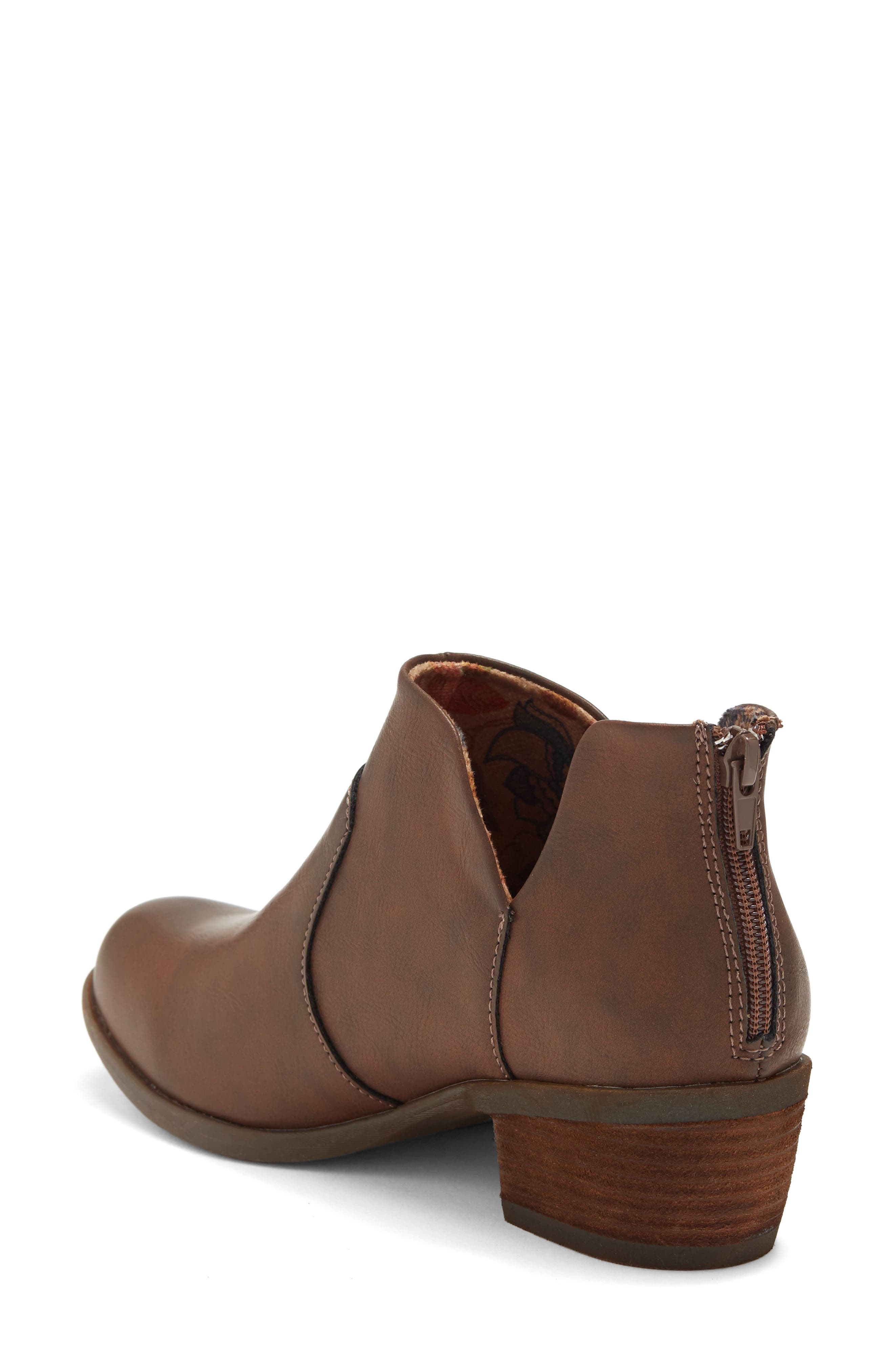 Lucy Notched Topline Block Heel Bootie, Alternate, color, DARK BROWN