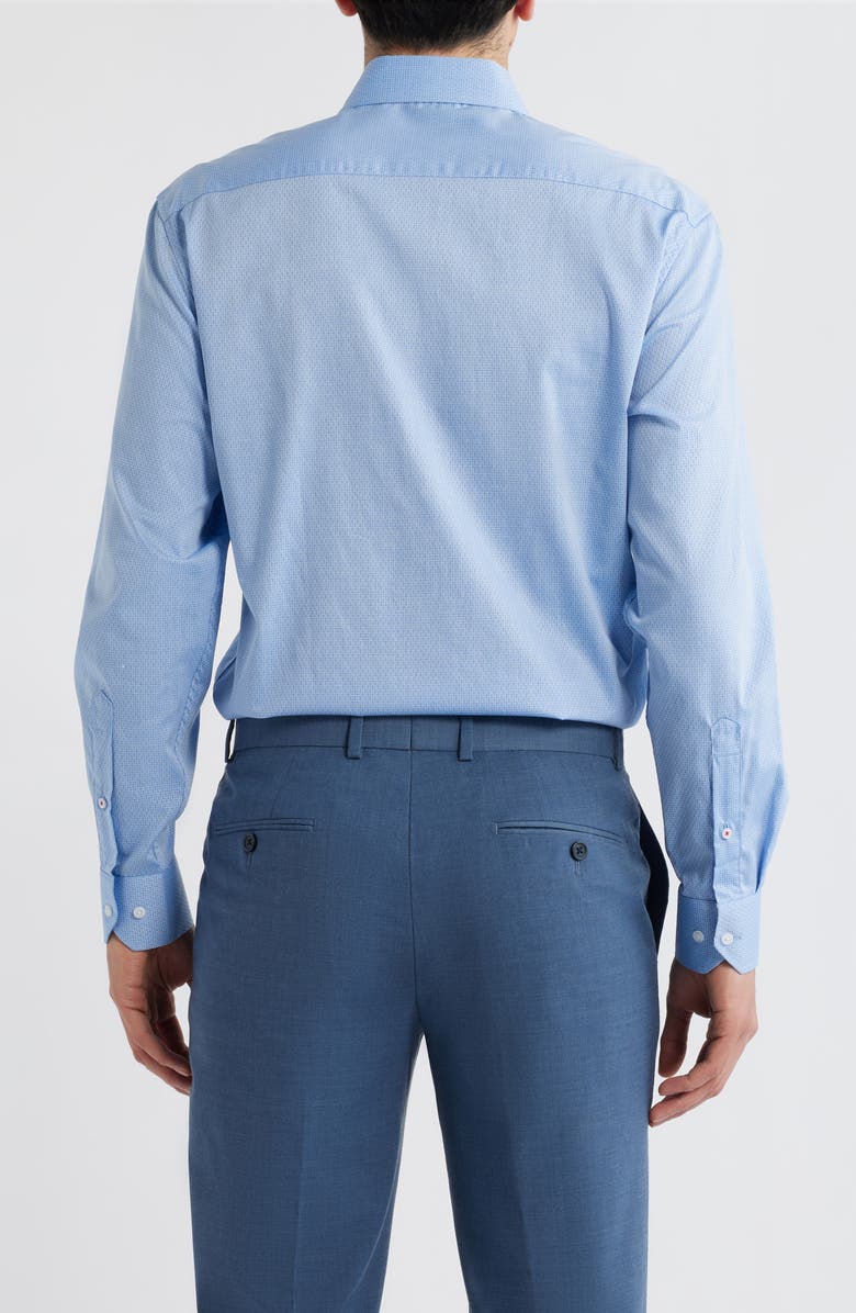 DANIEL HECHTER Modern Fit Light Blue Micropattern Cotton Dobby Dress Shirt, Alternate, color, Blue