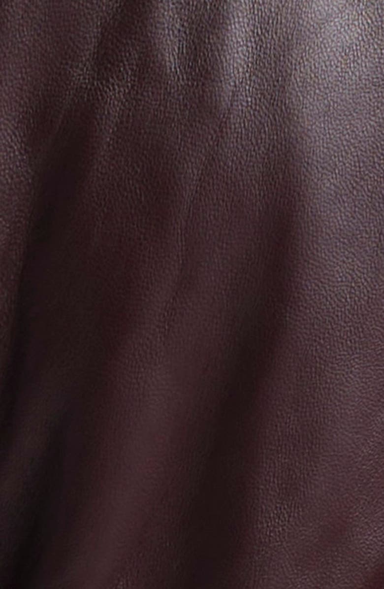 PAIGE Cento Belted Leather Moto Jacket, Alternate, color, Dark Oxblood