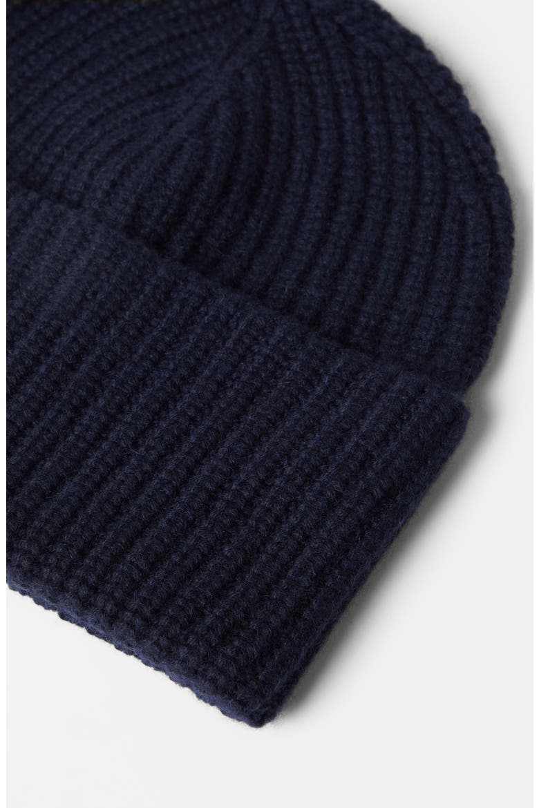 Cashmere rib knit beanie, Alternate, color, Navy Blue