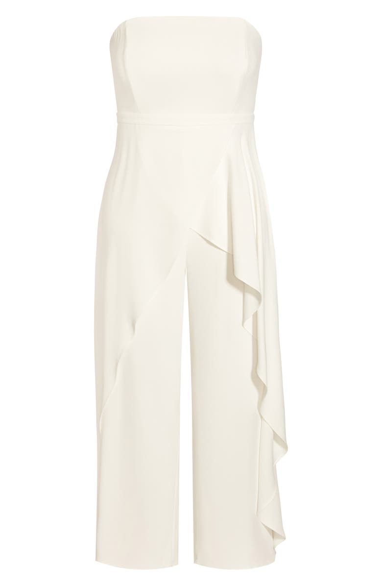 City Chic Attract Strapless Jumpsuit, Alternate, color, Ivory