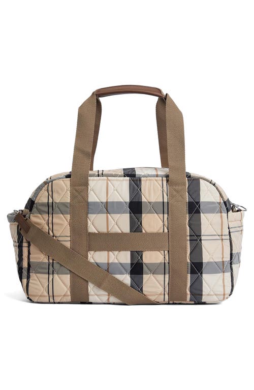 Barbour Wetherham Tartan Quilted Travel Bag In Safari Tartan