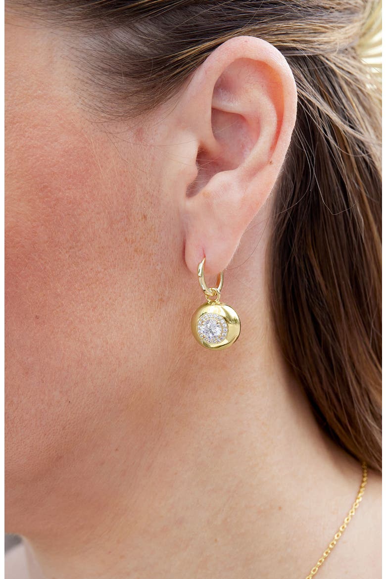 Puffy Embellished Cubic Zirconia Drop Earrings, Alternate, color, YELLOW
