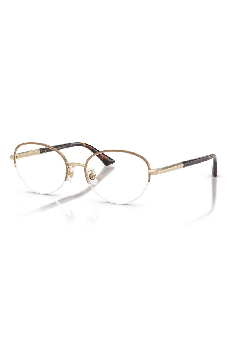 Jimmy Choo 51mm Oval Optical Glasses, Alternate, color, Pale Gold/ Biscuit / Demo Lens