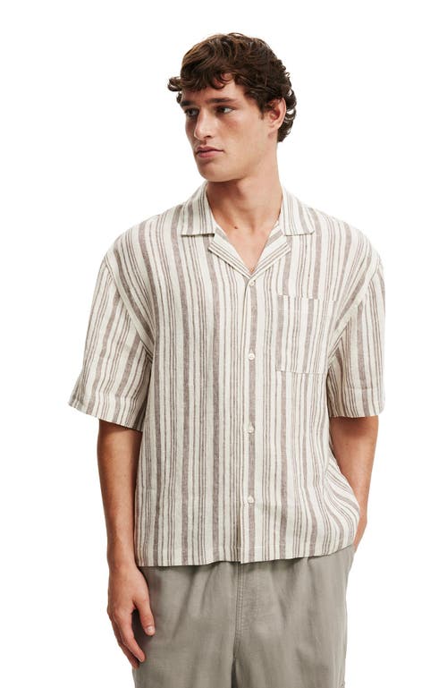 COTTON ON LINEN BOX FIT SHORT SLEEVE SHIRT