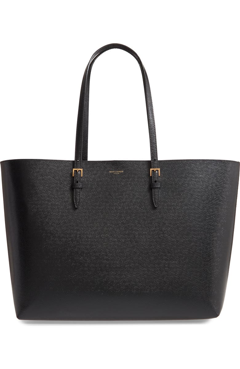 Saint Laurent Medium East/West Leather Shopping Tote, Main, color,
