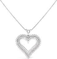 Haus of Brilliance Silver 2.00 Cttw Diamond Heart Pendant Necklace