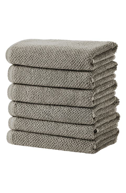 Cotton 6-Pack Textured Hand Towels
