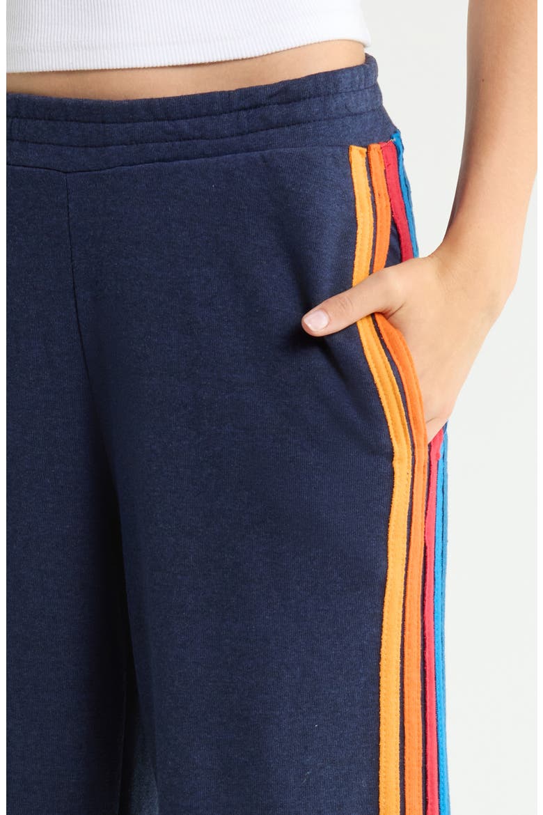 5-Stripe Wide Leg Sweatpants, Alternate, color, NAVY