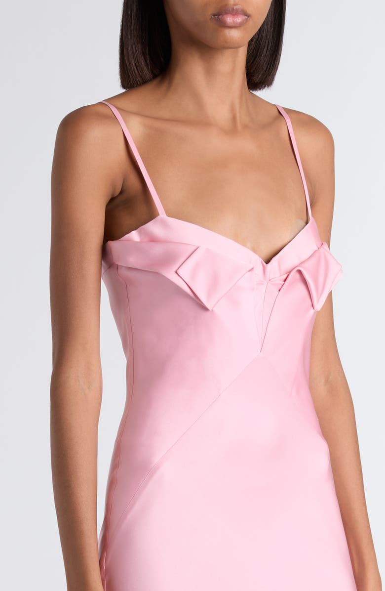 McQueen Double Silk Satin Evening Gown, Alternate, color, Pale Pink