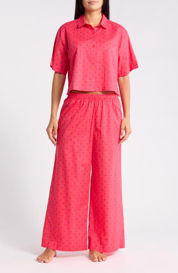 Abound Lightweight Cotton Pajamas In Red- Purple Maddison Dot