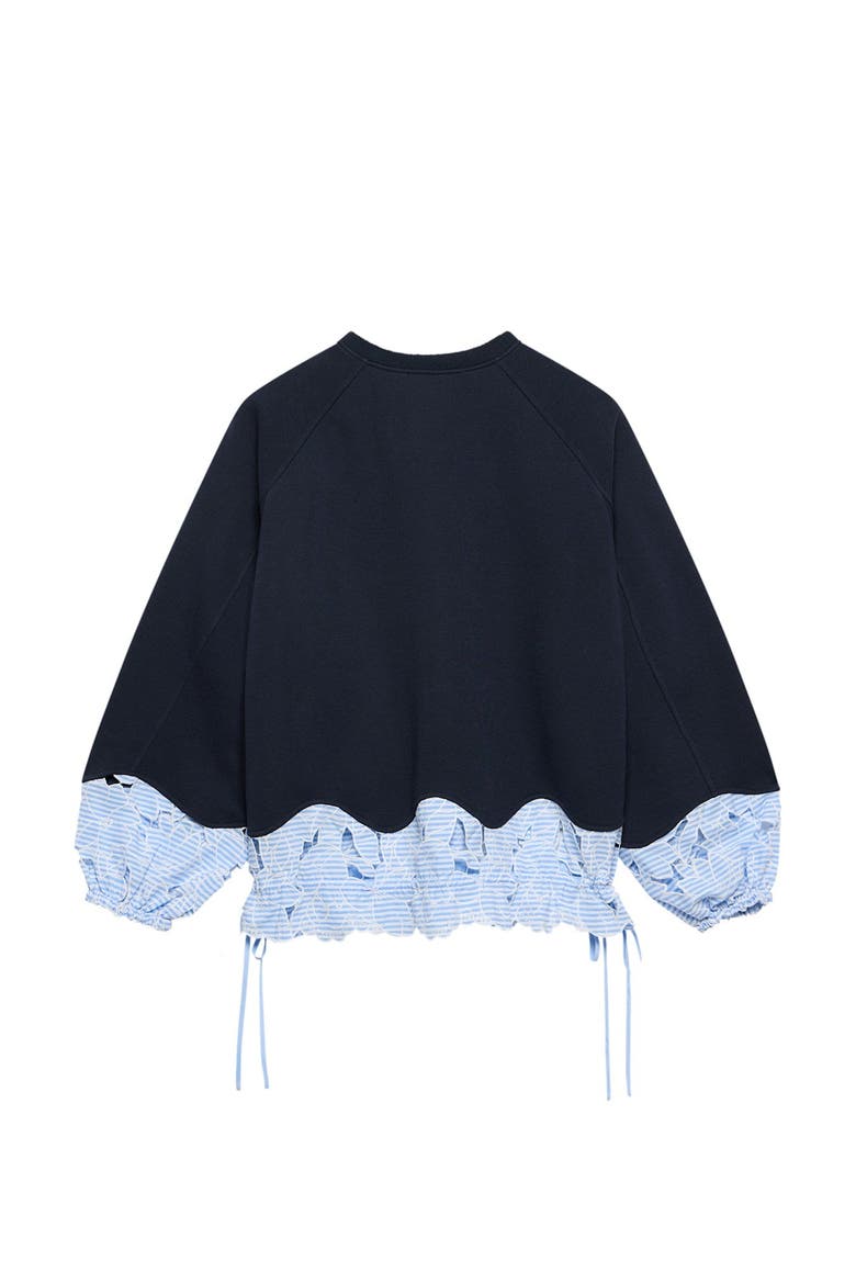 Embroidered Hem Sweatshirt, Alternate, color, Blue