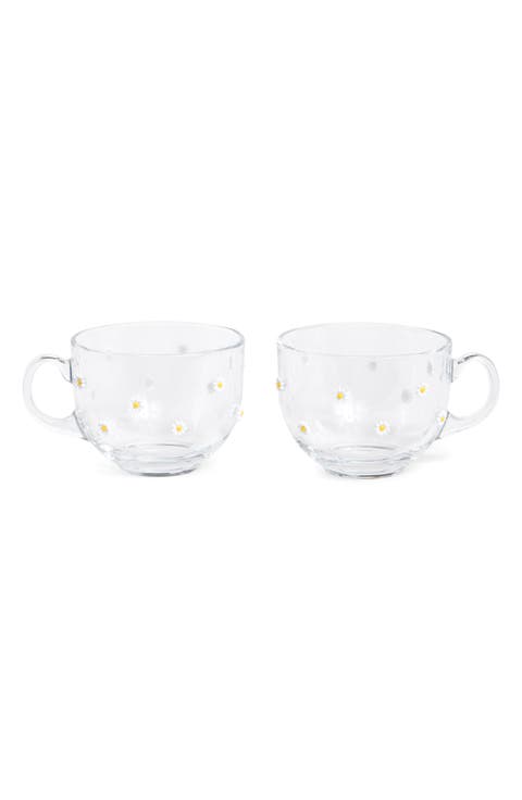 Set of 2 Glass Mugs