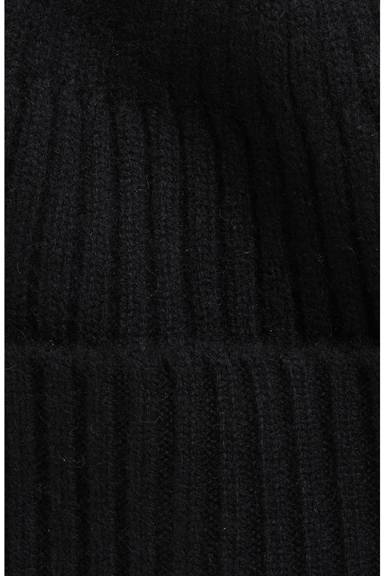 Wool & Cashmere Cuff Beanie, Alternate, color, BLACK