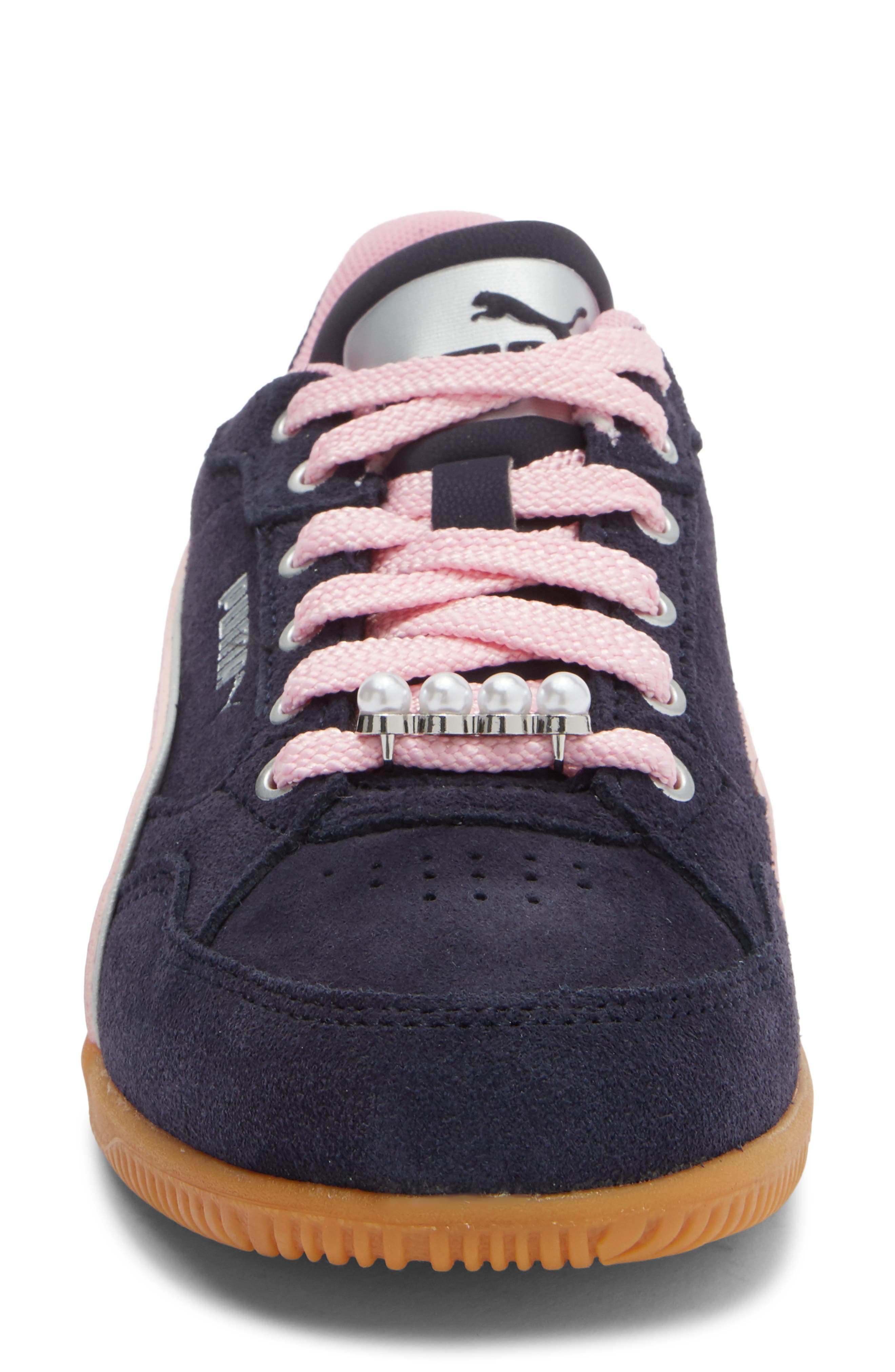 PUMA K-Moda SD Sneaker, Alternate, color, New Navy/ Pink Shimmer/ Silver
