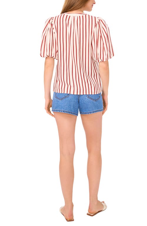 VINCE CAMUTO VINCE CAMUTO STRIPE PUFF SLEEVE TOP