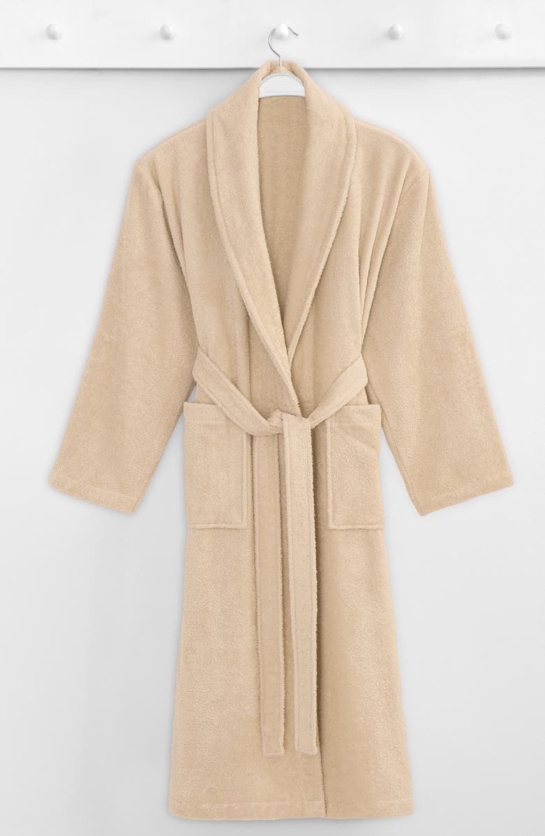 Linum Home Textiles Cotton Terry Robe, Alternate, color, Beige