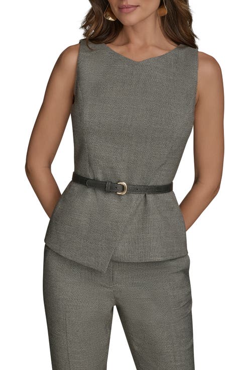 売れ筋商品|||ダナ キャラン ニューヨーク カットソー トップス レディース Women's Sleeveless Faux-Wrap Knit Top Sand 28853031_fpx.tif?$filterlrg$&