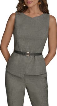 Donna Karan New York Sleeveless Belted Top