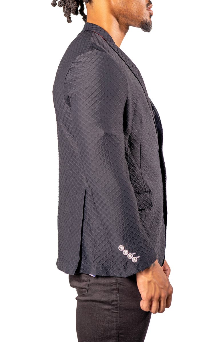 Maceoo Unconstructed Stretch Black Blazer, Alternate, color, Black