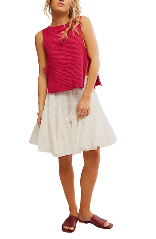 Free People Lizzie Rib Side Tie Sleeveless Cotton & Linen Sweater