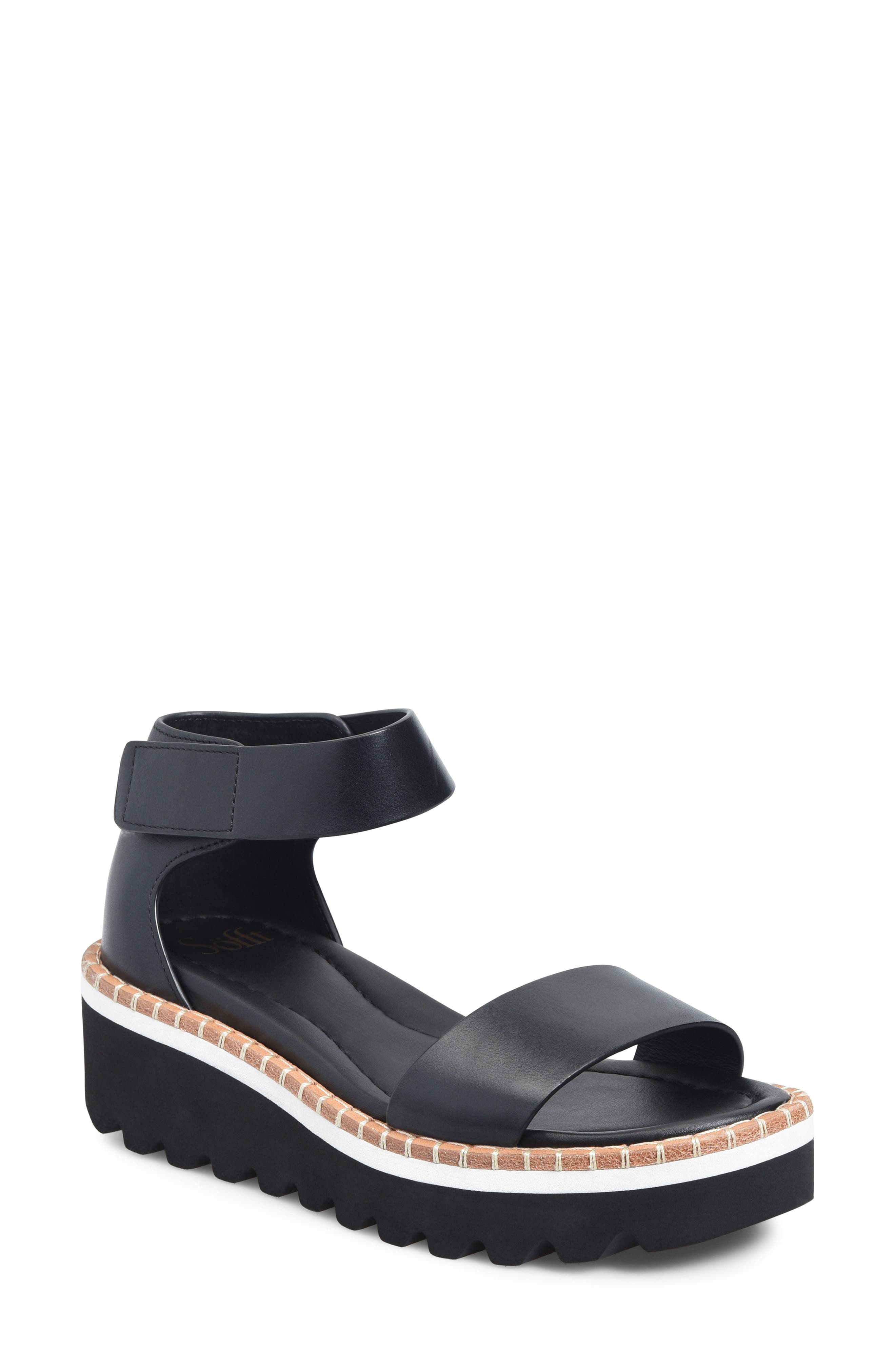 Söfft Ripley Ankle Strap Platform Wedge Sandal, Main, color, 