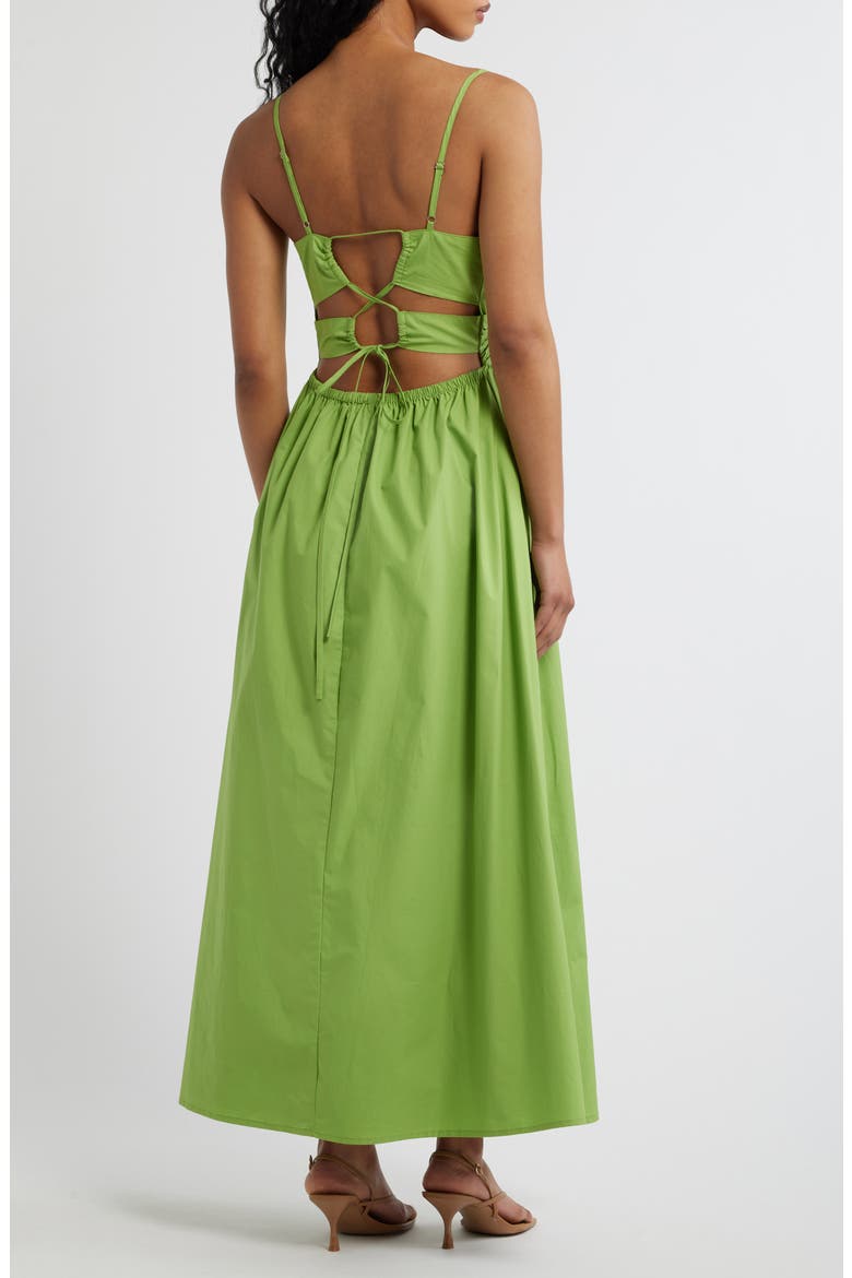 Marcella Tie Back Cotton Poplin Dress, Alternate, color, KIWI