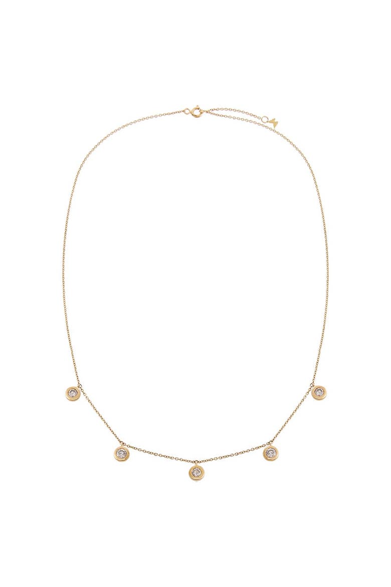 Diamond Dangling Bezel Necklace 14K, Alternate, color, 14K Gold