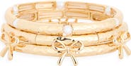 NORDSTROM RACK 3-Pack Bow & Faux Pearl Bracelet Set