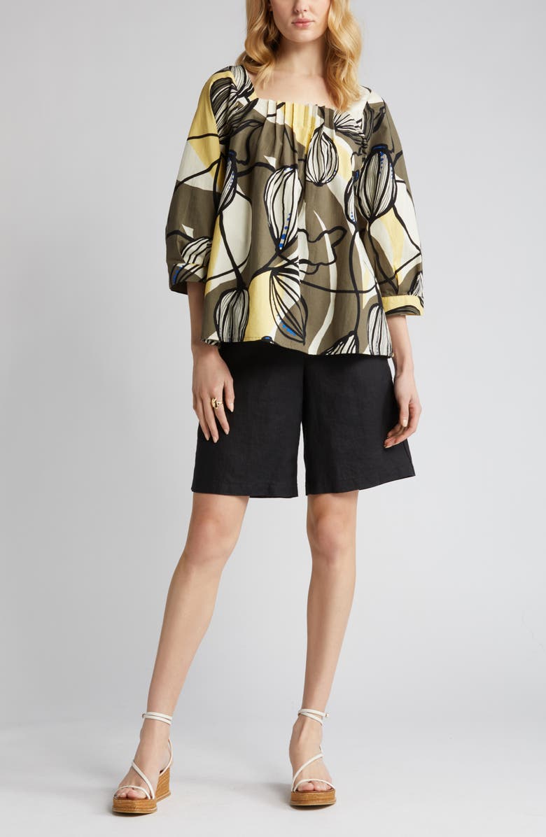 Masai Copenhagen Pinja Smocked Back Linen Shorts, Main, color,