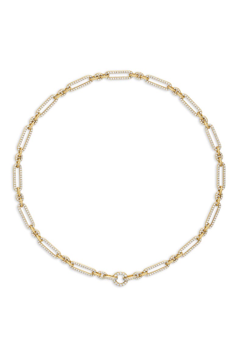 Lexington Chain Necklace in 18K Yellow Gold with Full Pavé Diamonds, Alternate, color, 18K YELLOW GOLD